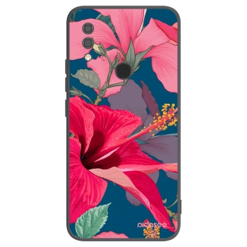 Picasee silikonowe czarne etui na Xiaomi Redmi 7 - Hibiscus