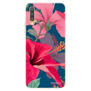 Picasee silikonowe przeźroczyste etui na Samsung Galaxy A70 A705F - Hibiscus