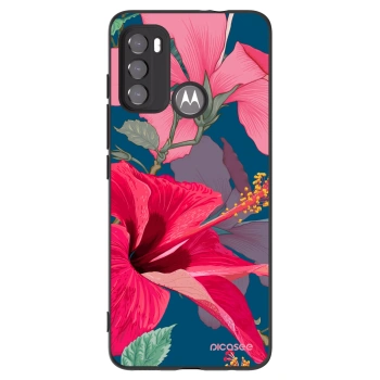 Picasee silikonowe czarne etui na Motorola Edge 60 5G - Hibiscus