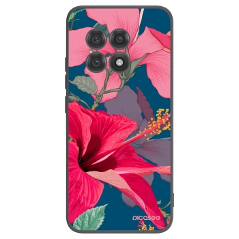 Picasee silikonowe czarne etui na OnePlus 13R 5G - Hibiscus