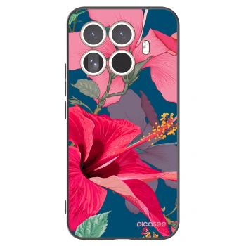 Picasee silikonowe czarne etui na Xiaomi 15T Pro - Hibiscus