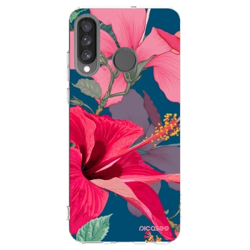 Picasee silikonowe przeźroczyste etui na Huawei P30 Lite - Hibiscus