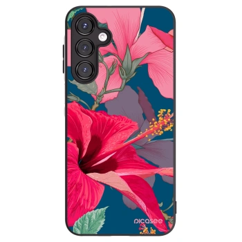 Picasee silikonowe czarne etui na Samsung Galaxy A16 4G - Hibiscus