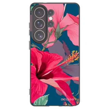 Picasee silikonowe czarne etui na Samsung Galaxy S26 Ultra - Hibiscus