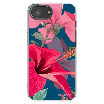 Picasee silikonowe przeźroczyste etui na Apple iPhone 17e - Hibiscus