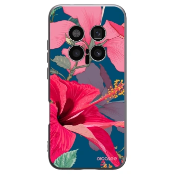Picasee silikonowe czarne etui na Honor Magic8 Pro 5G - Hibiscus