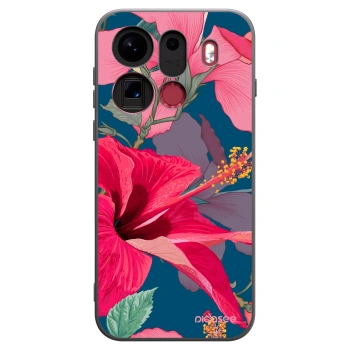 Picasee silikonowe czarne etui na OPPO Find X9 Pro - Hibiscus