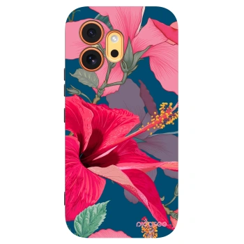 Picasee silikonowe czarne etui na Honor 600 - Hibiscus