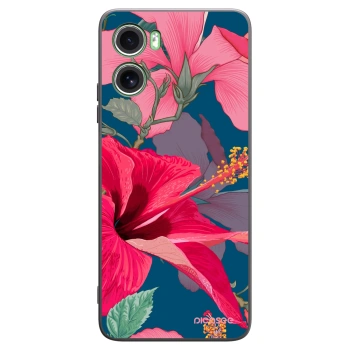 Picasee silikonowe czarne etui na Motorola Moto G06 - Hibiscus