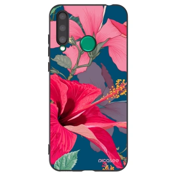 Picasee silikonowe czarne etui na Honor 20 Lite - Hibiscus
