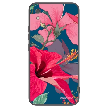 Picasee silikonowe czarne etui na Xiaomi Redmi 7A - Hibiscus