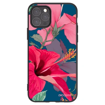 Picasee silikonowe czarne etui na Apple iPhone 11 Pro - Hibiscus