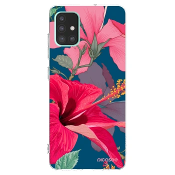 Picasee silikonowe przeźroczyste etui na Samsung Galaxy A51 A515F - Hibiscus
