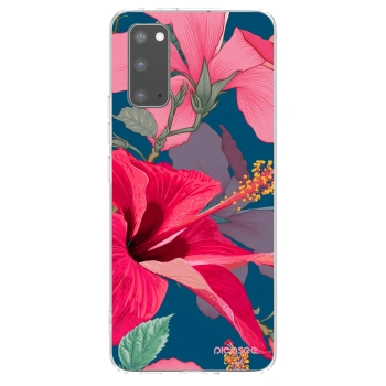 Picasee silikonowe przeźroczyste etui na Samsung Galaxy S20 G980F - Hibiscus