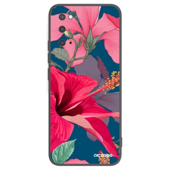 Picasee silikonowe czarne etui na Samsung Galaxy S20 G980F - Hibiscus