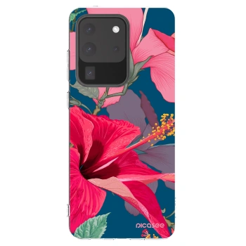 Picasee silikonowe przeźroczyste etui na Samsung Galaxy S20 Ultra 5G G988F - Hibiscus