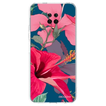 Picasee silikonowe przeźroczyste etui na Xiaomi Redmi Note 9 Pro - Hibiscus