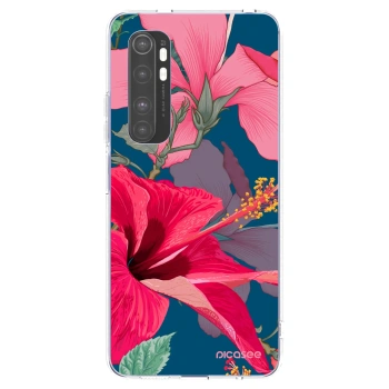 Picasee silikonowe przeźroczyste etui na Xiaomi Mi Note 10 Lite - Hibiscus