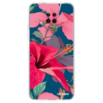 Picasee silikonowe przeźroczyste etui na Xiaomi Redmi Note 9S - Hibiscus
