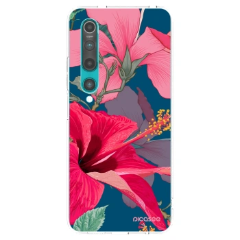 Picasee silikonowe przeźroczyste etui na Xiaomi Mi 10 - Hibiscus