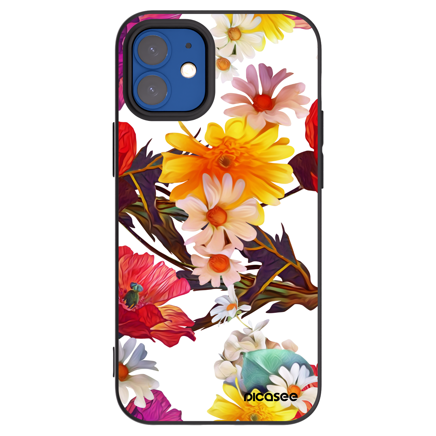 Picasee silikonowe czarne etui na Apple iPhone 12 mini - Meadow