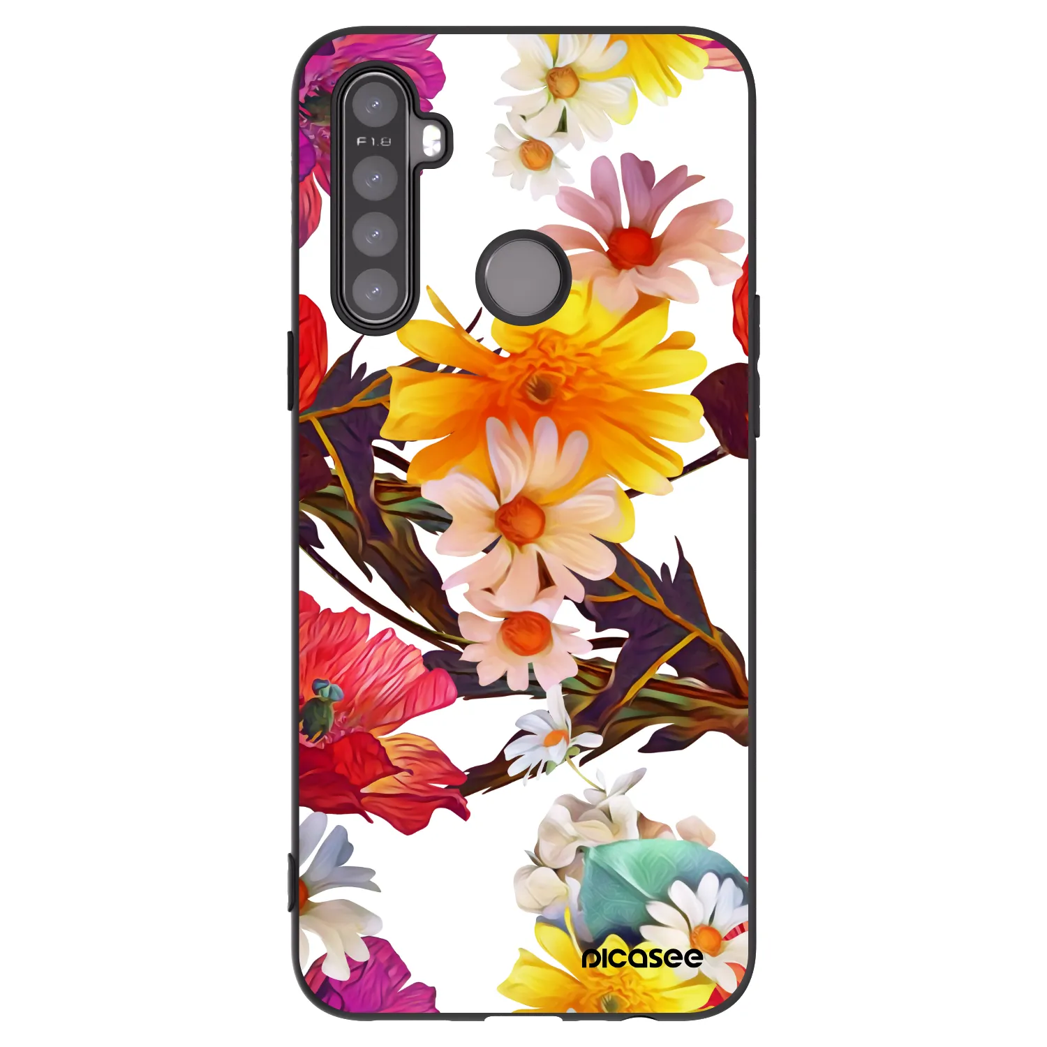 Picasee silikonowe czarne etui na Realme 5 - Meadow