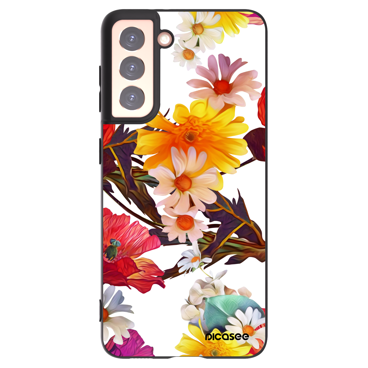 Picasee silikonowe czarne etui na Samsung Galaxy S21 5G G991B - Meadow