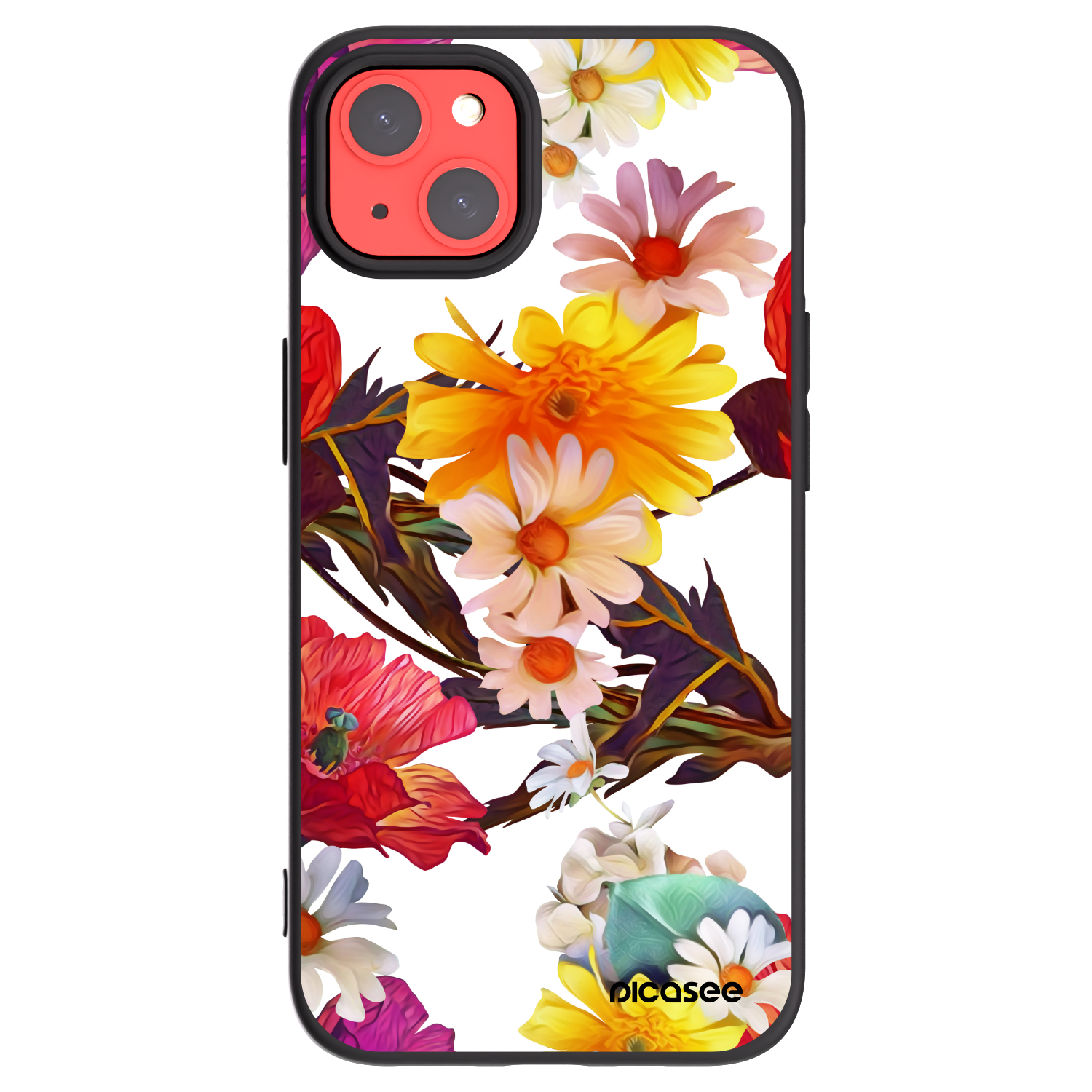Picasee silikonowe czarne etui na Apple iPhone 13 - Meadow