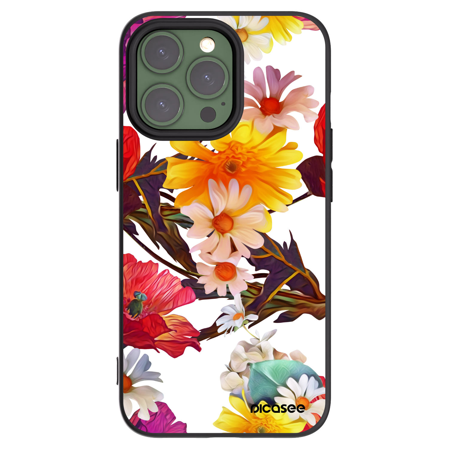 Picasee silikonowe czarne etui na Apple iPhone 13 Pro - Meadow