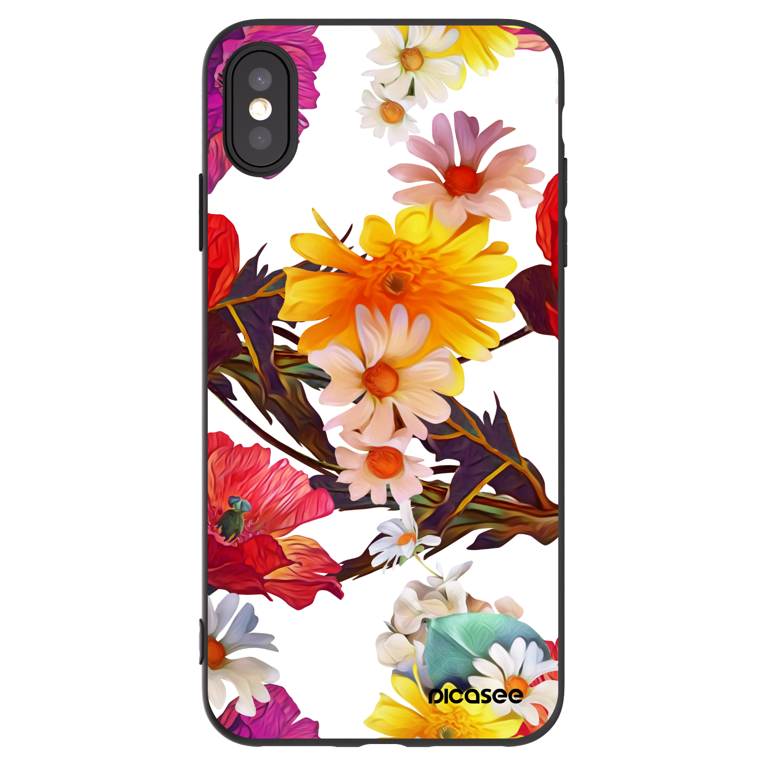 Picasee silikonowe czarne etui na Apple iPhone XS Max - Meadow