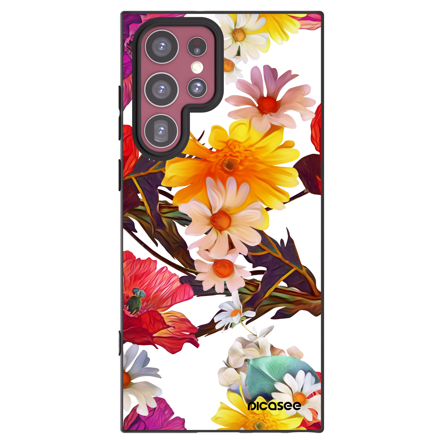 Picasee silikonowe czarne etui na Samsung Galaxy S22 Ultra 5G - Meadow