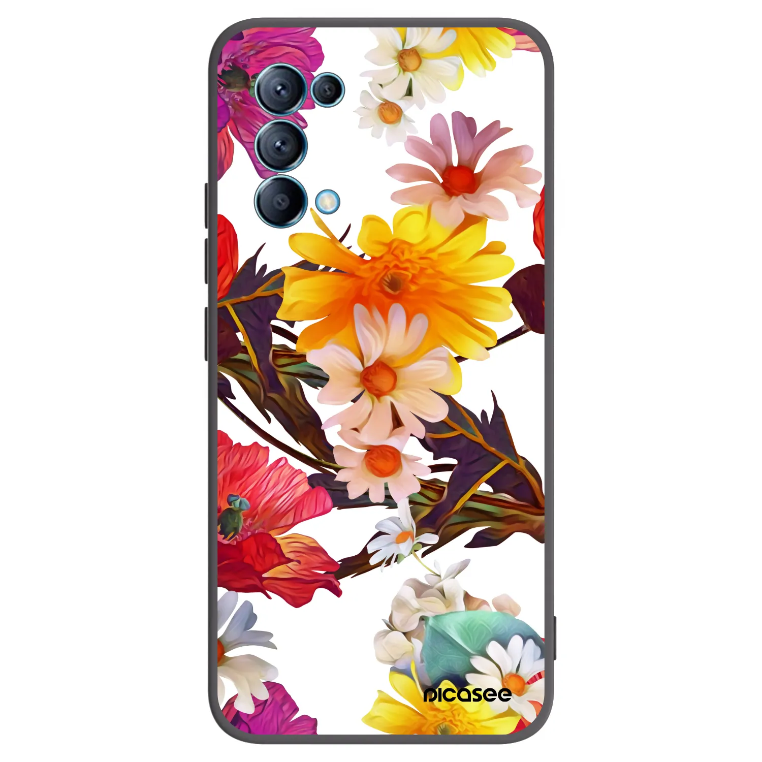 Picasee silikonowe czarne etui na OPPO Reno 5 5G - Meadow