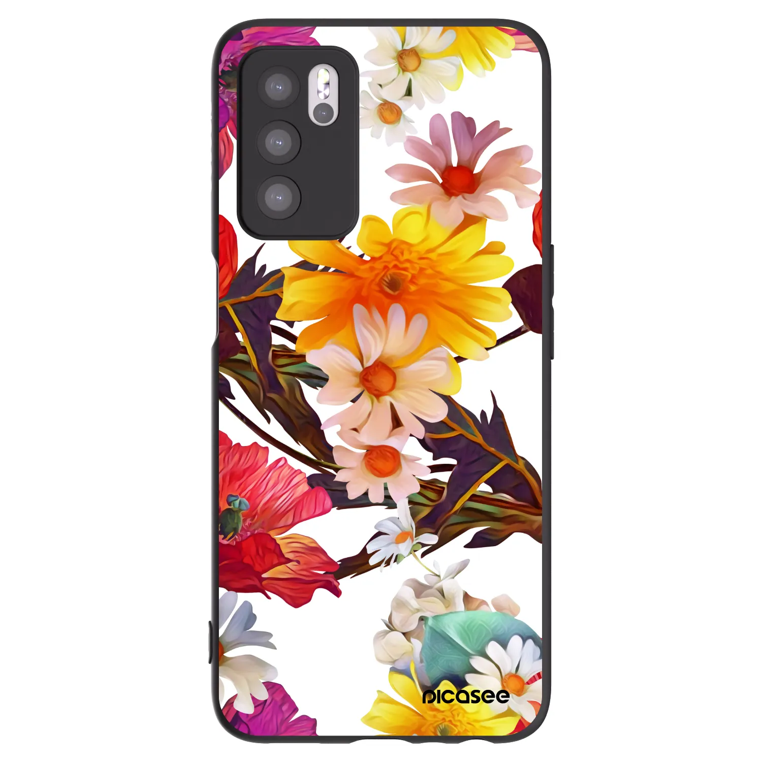 Picasee silikonowe czarne etui na OPPO A16s - Meadow