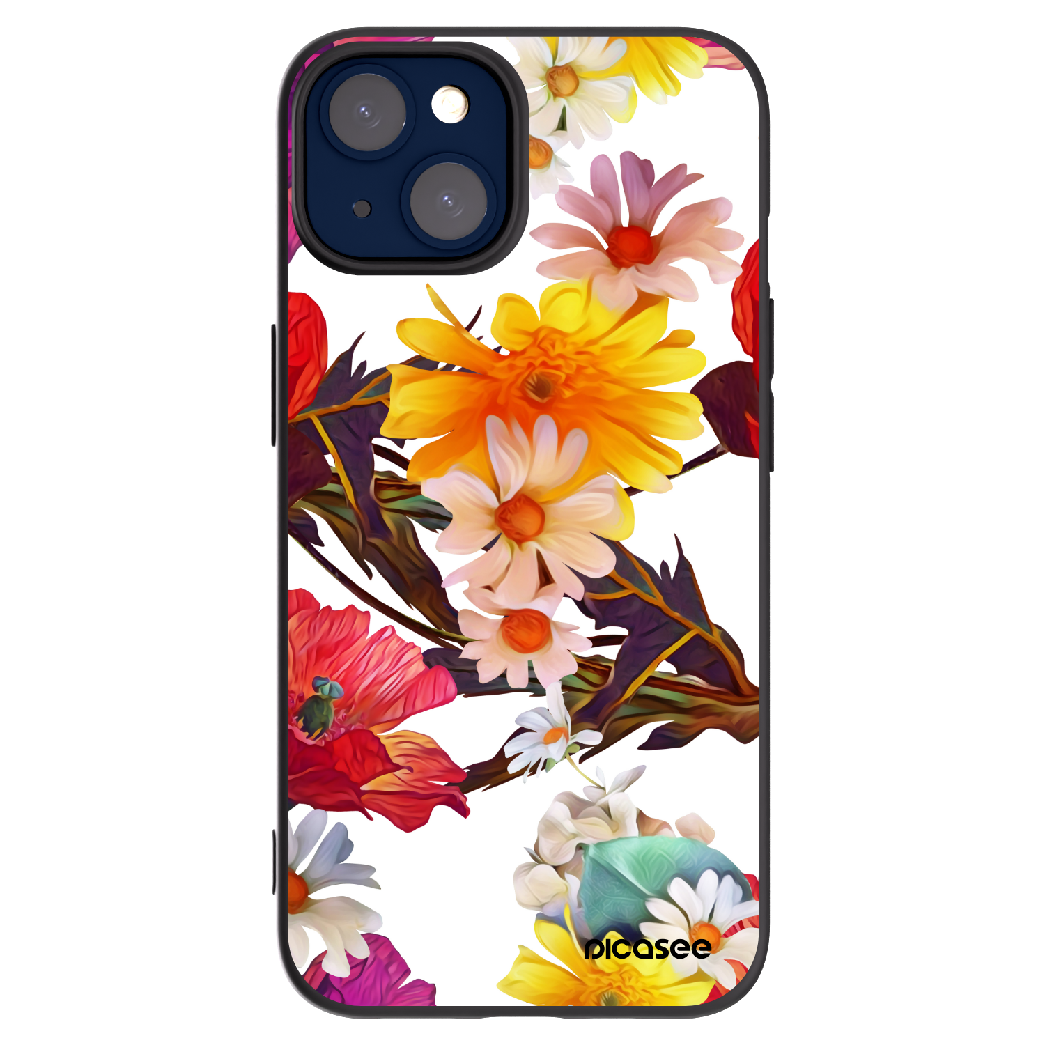 Picasee silikonowe czarne etui na Apple iPhone 14 - Meadow