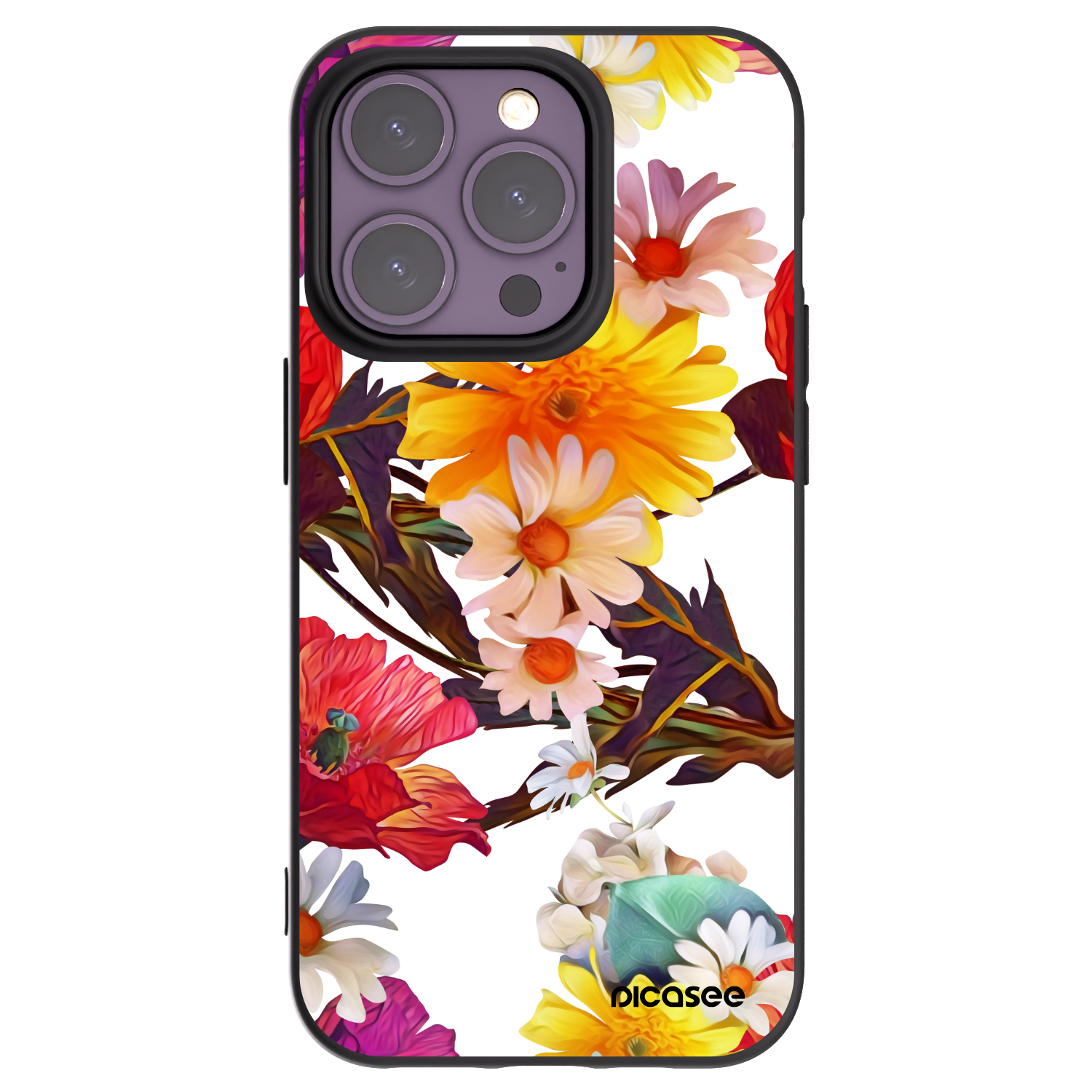 Picasee silikonowe czarne etui na Apple iPhone 14 Pro - Meadow