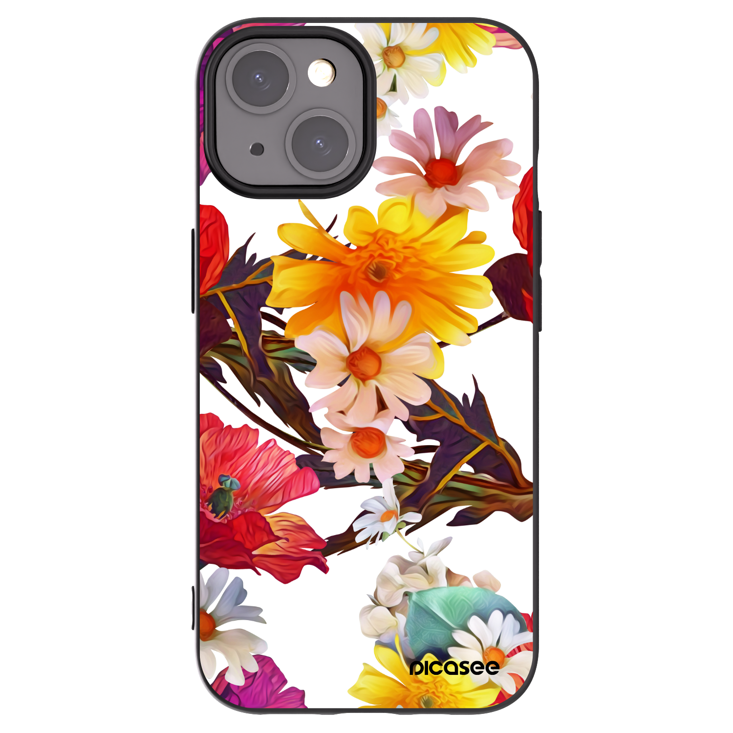 Picasee silikonowe czarne etui na Apple iPhone 15 - Meadow
