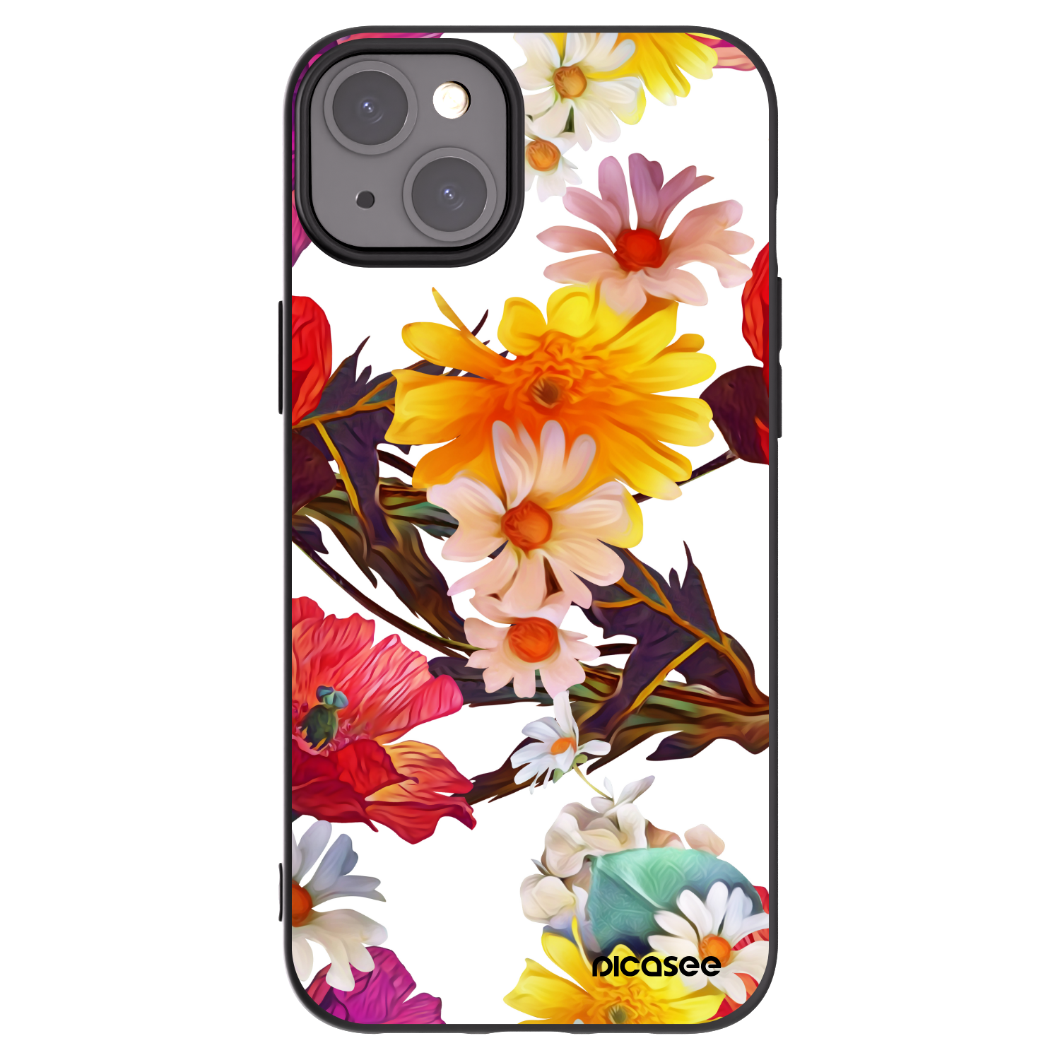 Picasee silikonowe czarne etui na Apple iPhone 15 Plus - Meadow