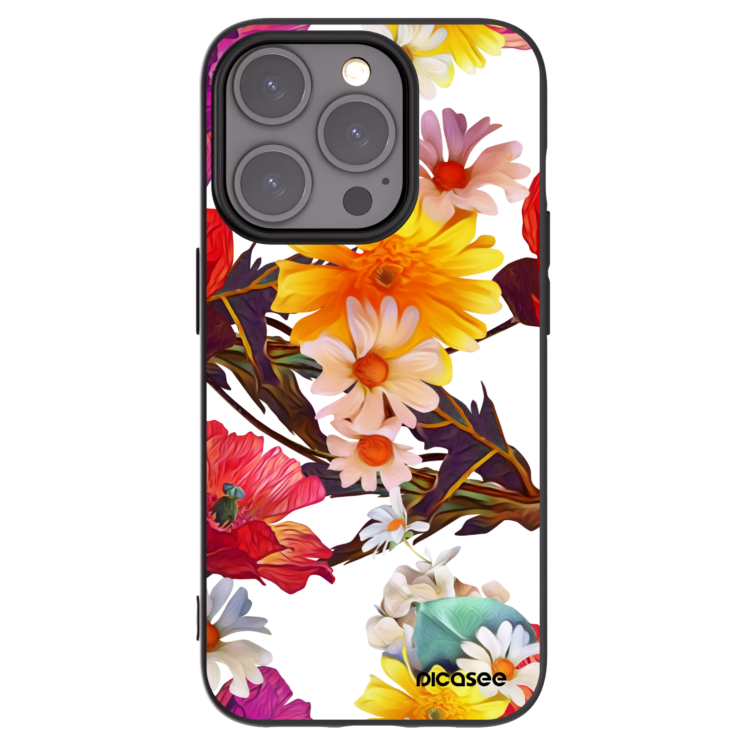Picasee silikonowe czarne etui na Apple iPhone 15 Pro - Meadow