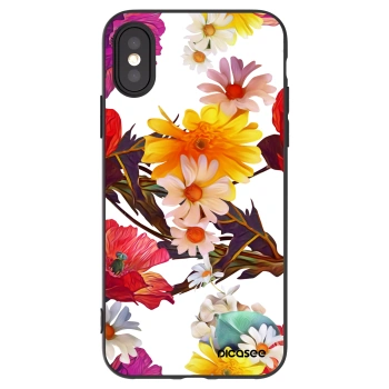 Picasee silikonowe czarne etui na Apple iPhone X/XS - Meadow