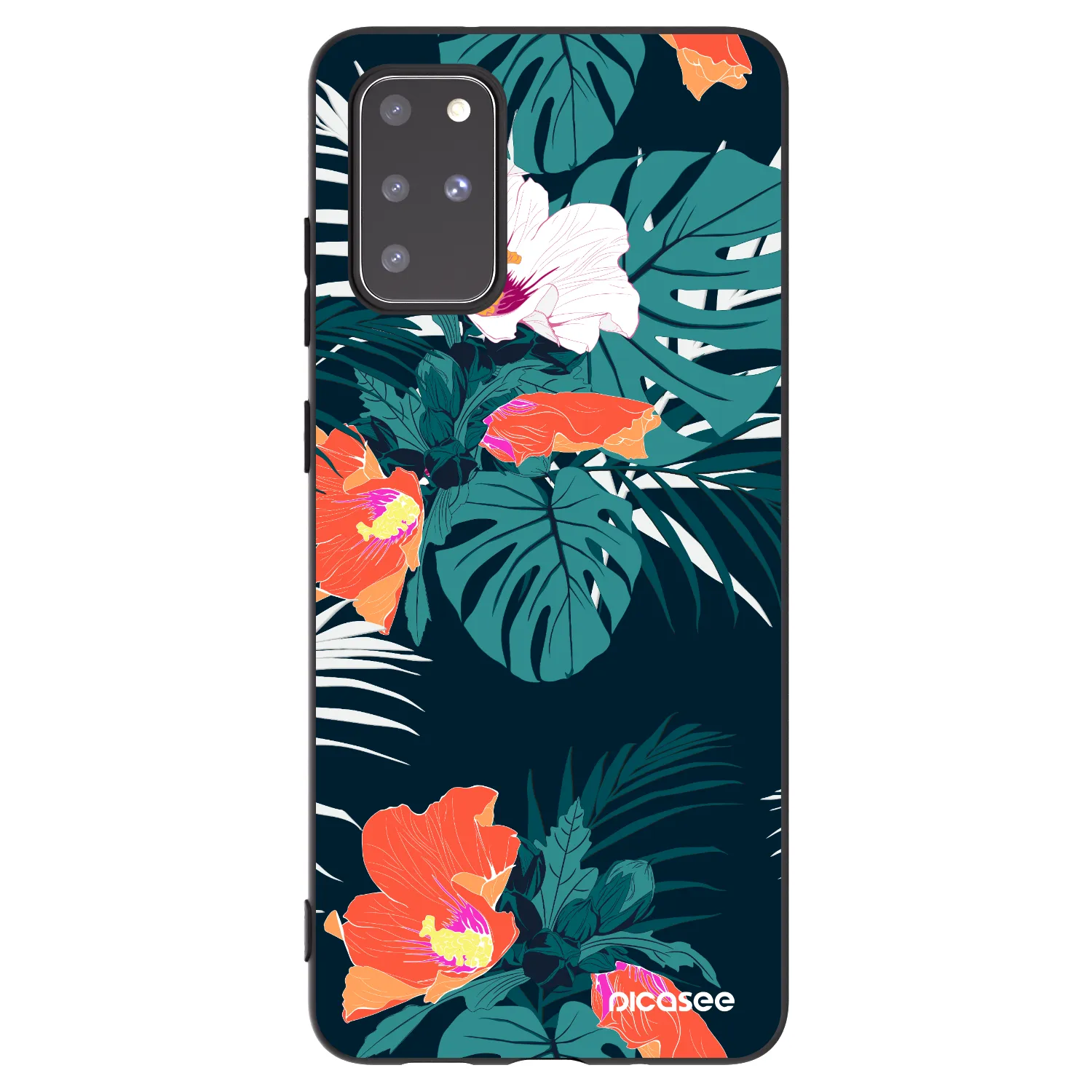 Picasee silikonowe czarne etui na Samsung Galaxy S20+ G985F - Monstera Color
