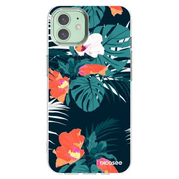 Picasee silikonowe przeźroczyste etui na Apple iPhone 12 - Monstera Color