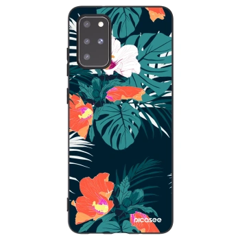 Picasee silikonowe czarne etui na Samsung Galaxy S20+ G985F - Monstera Color