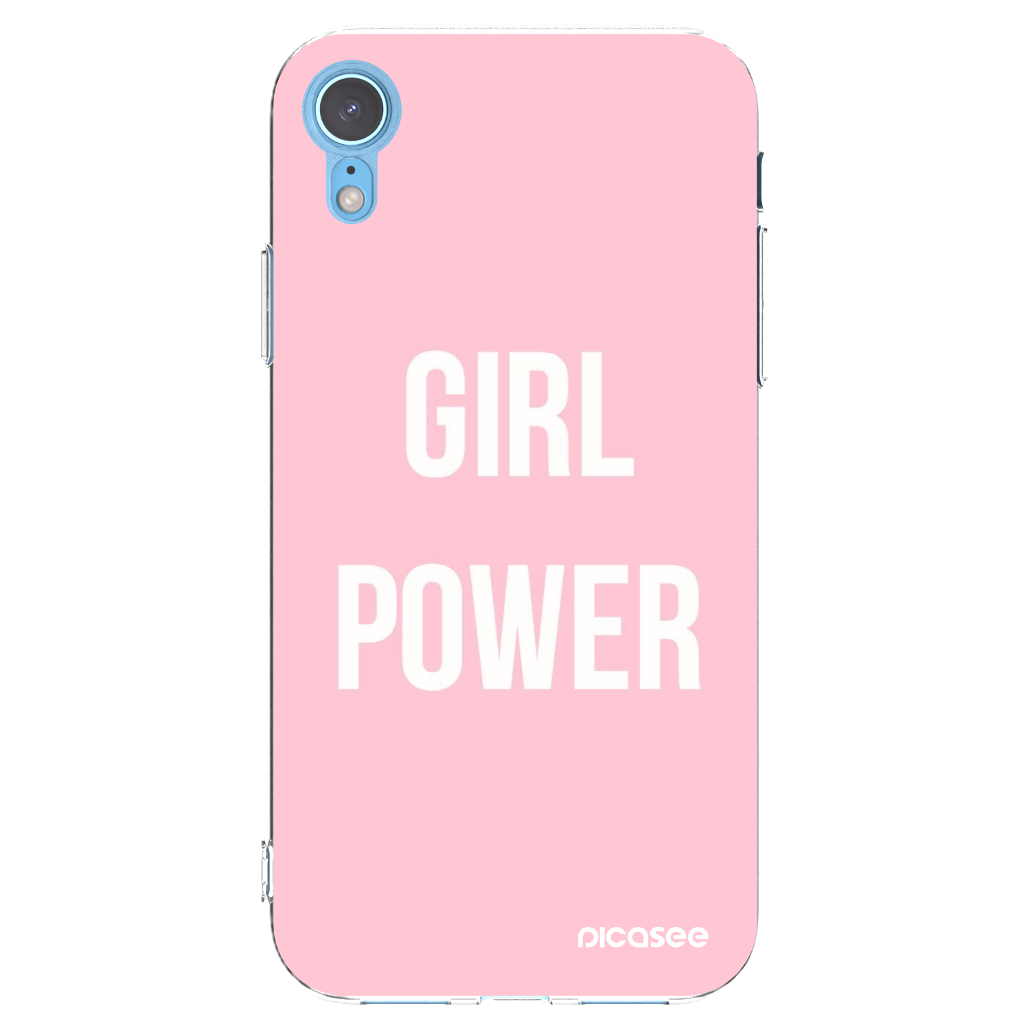 Picasee silikonowe przeźroczyste etui na Apple iPhone XR - Girl power