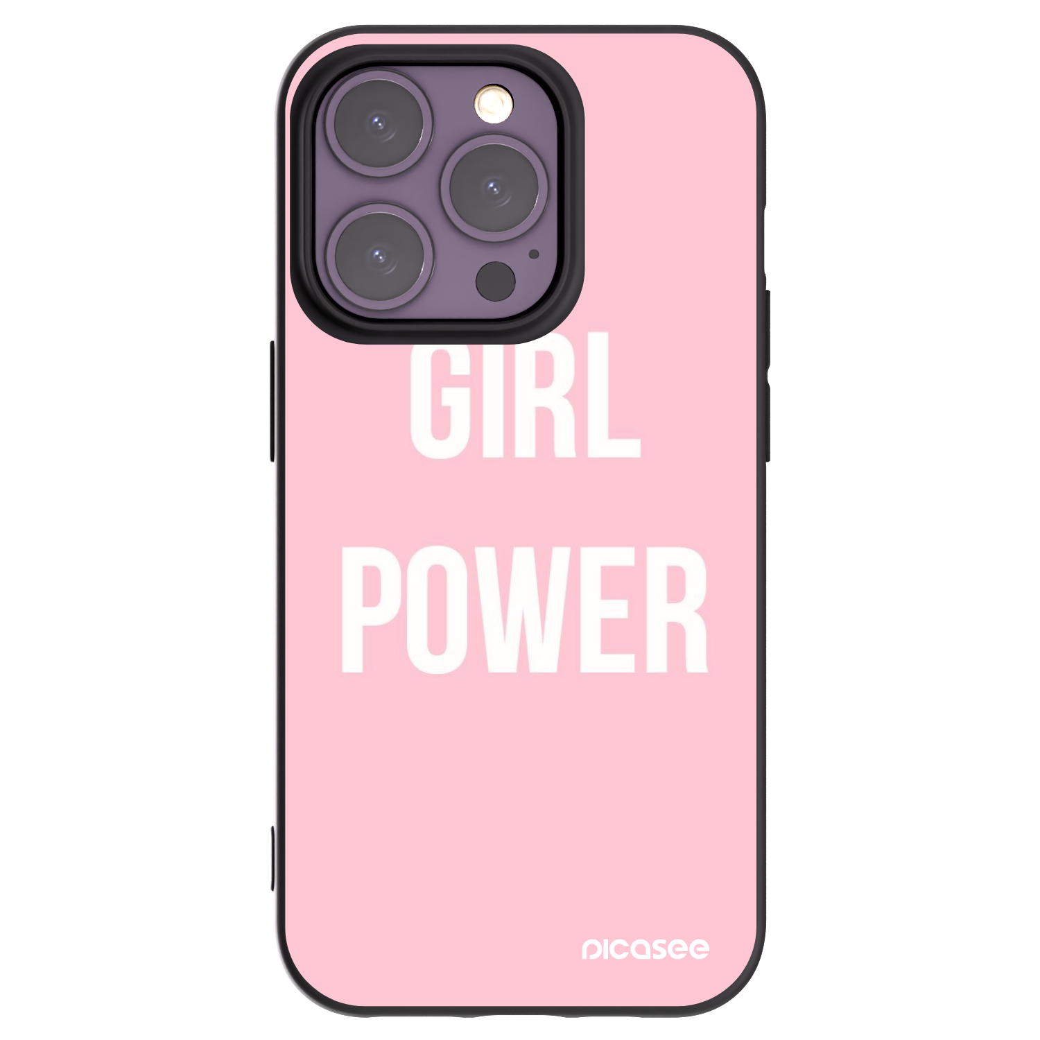 Picasee silikonowe czarne etui na Apple iPhone 14 Pro - Girl power