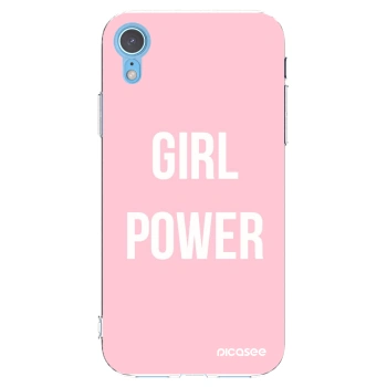 Picasee silikonowe przeźroczyste etui na Apple iPhone XR - Girl power