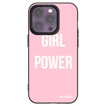 Picasee silikonowe czarne etui na Apple iPhone 14 Pro - Girl power