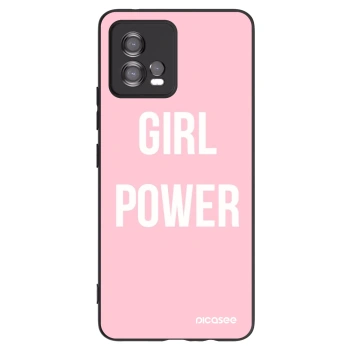 Picasee silikonowe czarne etui na Motorola Moto G72 - Girl power
