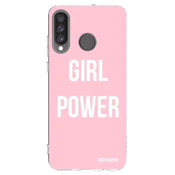 Picasee silikonowe przeźroczyste etui na Huawei P30 Lite - Girl power