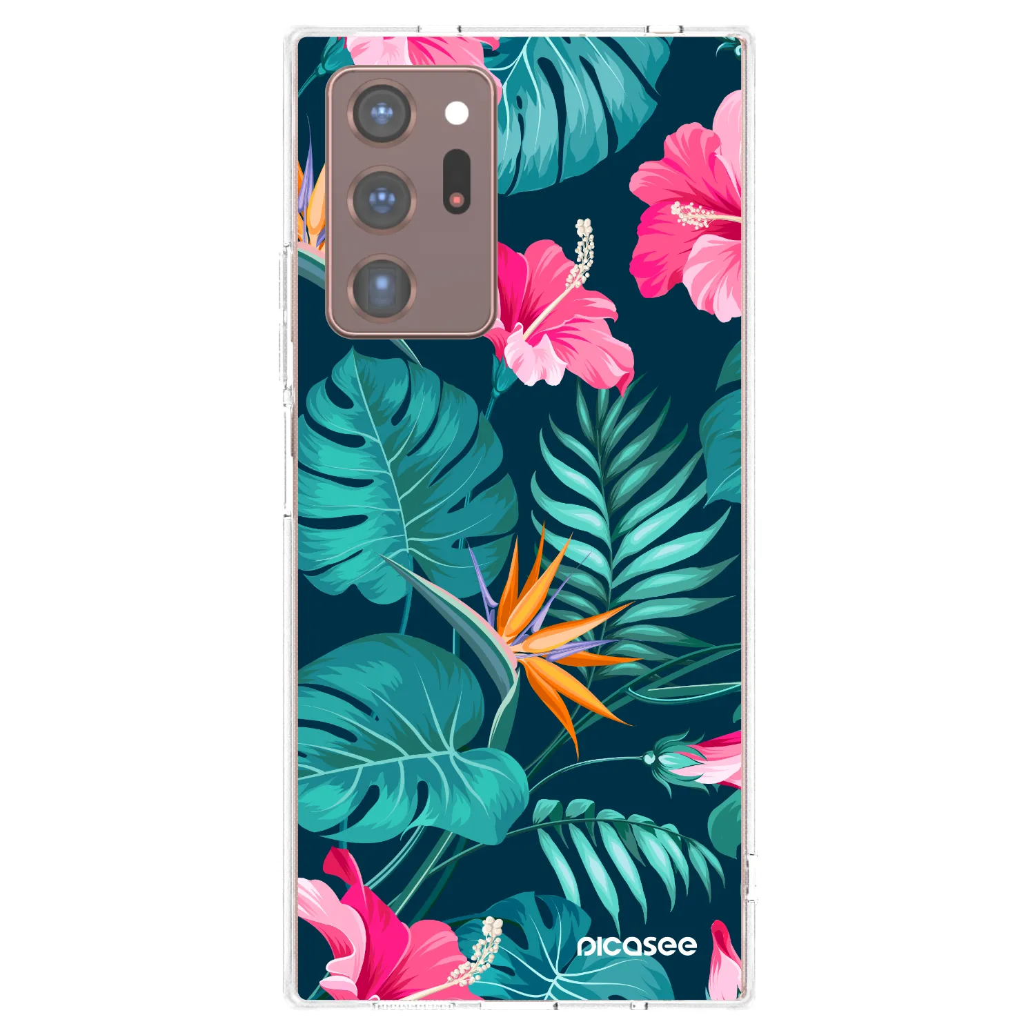 Picasee silikonowe przeźroczyste etui na Samsung Galaxy Note 20 Ultra - Pink Monstera