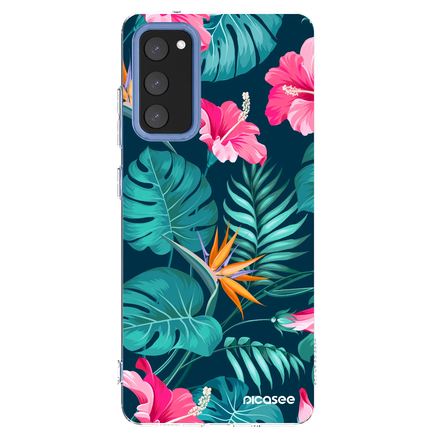 Picasee silikonowe przeźroczyste etui na Samsung Galaxy S20 FE - Pink Monstera